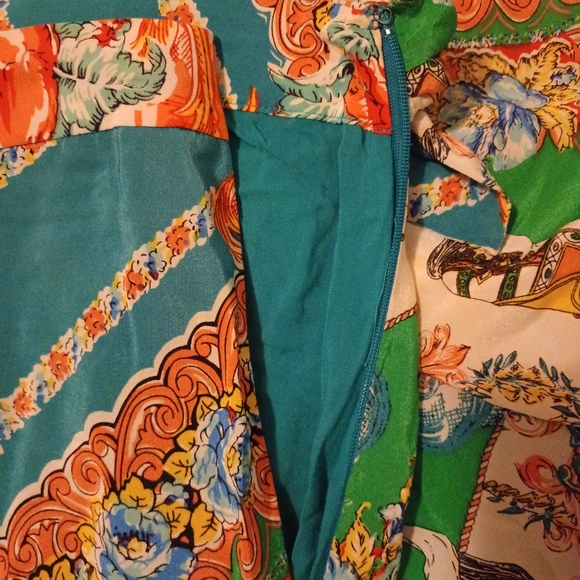 Anthropologie Vibrant Floral Swim Sarong - Blue, Green, Pink - Picture 12 of 12